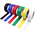YTBUBOR 6 Pack Mixed Colour Electrical Insulation Tape Adhesive Gaffer PVC Tape 10M x 17MM (32.8 Feet x 0.67 Inches)