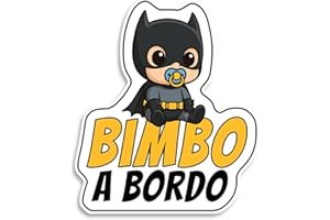 BRATIKI Baby on Board adesivo auto, Bimbo a Bordo per auto, Supereroe Mascherato, Bebe a Bordo Adesivo Resistente agli UV e Impermeabile