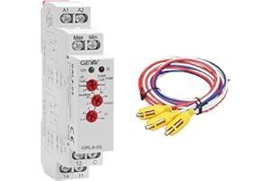 GEYA 2 or 1 Level Control Mode 1SPDT Liquid Timer Control Relay with Sensor Electronic Liquid Level Control 10A(GRL8-02+Sensor,AC/DC24V-240V)