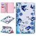 Produktbild HB-Int Samsung Galaxy Tab A 10.1 (SM-T580/T585) Hülle Leder PU Lederhülle Bookstyle Wallet Flip Case Cover PU Brieftasche Handyhülle mit Card Slot Backcover Klapptasche Ledertasche Folio Magnetverschluss Schutzhülle Zurück Stand Function Anti-kratzfeste Tasche für Samsung Tab A 10.1 SM-T580 - Blauer Schmetterling