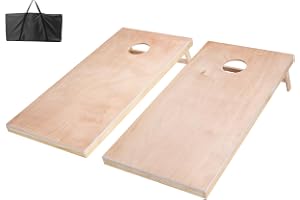 VEVOR Cornhole Set, 1,2 x 0,6 m majshål spelbrädor, massivt trä bärbar kastbräda, inomhus och utomhus majshål lek för vuxna, kastspel inkluderar bärväska, för gård, trädgård, strand, camping