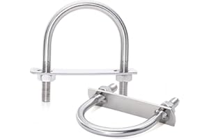 FamlTol U Bolt M8, 2 pezzi staffa a U M8 x 33 mm – Cavallotto in acciaio inox 304 con dadi e rondelle, adatto al fissaggio di tubi