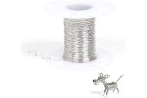 CHUDENG 50 Metri di Fili in 304 Acciaio Inox, Diametro 0,3 mm Filo per Scultura, Filo morbido in acciaio inossidabile flessibile per La Produzione di Bambole, Scheletro Fili Metallici per fai da te