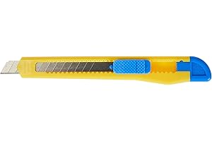 DONAU 7945001-99 - Taglierino in plastica con blocco di sicurezza, 9 mm, colore: Blu/Giallo