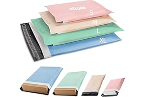 Dioxide 40pcs Versandbeutel, Bunte Versandtaschen, Wasserdichte Kuriertaschen Versandtaschen Warensendung Pakete für Versand den Versand von Kleidung, Kartons (4 Größen)