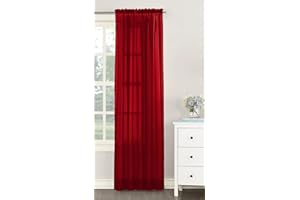NetCurtainsUK Single Plain Voile Net Curtain Sheer Panels Slot Top Heading (Red, 140cm (55'') Wide x 205cm (81'') Drop) (HMPVP01)