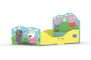 KIDSAW Peppa Pig Toddler Bed, Yellow, Blue, 70x140, Childs