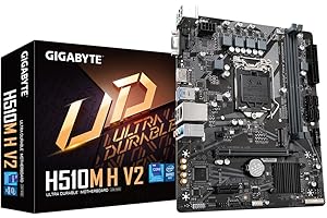 Gigabyte H510M H V2 Motherboard - Supports Intel Core 11th CPUs, up to 3200MHz DDR4 (OC), 1xPCIe 3.0 M.2, GbE LAN, USB 3.2 Gen 1