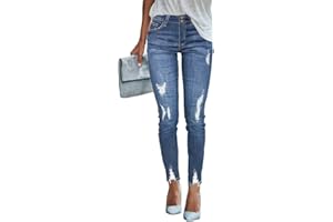 ORANDESIGNE Jeans Donna A Vita Media Eleganti Denim Pantaloni Slim Fit Skinny Jeans Leggins
