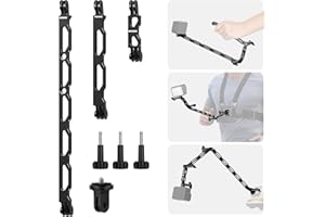 NEEWER Set Braccio di Estensione in Lega di Alluminio (11,8"/6,5"/3,3") per Action Camera, con 3 Thumbscrews e 1/4" Screw Adapter, Compatibile con GoPro Hero 13 12 11 10 9 8 Osmo Action 5 Pro, GP-11