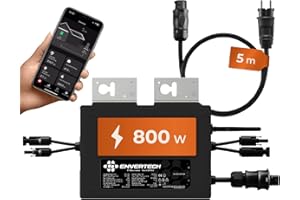 Solarway All In One Envertech Mikro-Wechselrichter 800W Set inkl. 5m Kabel - Wechselrichter Balkonkraftwerk 800W für 2 PV Module - Black CASE - App & WiFi & Bluetooth (EVT-800-B)