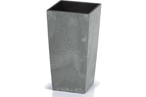 Deuba® Macetero Alto Grande 91L Plantas Maceta con Inserto Flores Interior Exterior 40x40x75cm Gris