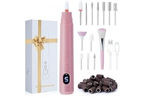 Wikay Ponceuse pour Ongles, Lime a Ongle Electrique, Set de Manucure Électrique 12 en 1 Portable pour Semi Permanent, 20000 RPM Vitesse Réglable, Ongles Naturels et Cuticules, Idéale pour Usage