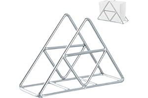 Rapidbok Portatovaglioli da Tavola Triangolo in Metallo, Moderno e Verticale per Carta (Argento)