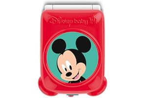 Clementoni Disney Baby - Mickey Flip Phone, Telefono Bambini 9-36 Mesi, Centro attività con 4 Tasti per Stimolare Il Gioco Imitativo con Luci e Suoni, 17514