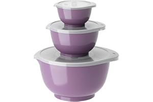 Rosti Margrethe Set de 3 Bols Mélangeurs en Plastique - 3 Couvercles Inclus - Saladiers Hermétiques - Saladiers Hermétiques - 0,25 litre, 0,75 litre et 3 litres, lavande