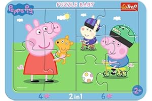 Trefl, Puzzle Con Cornice Baby, Peppa Pig, Peppa Pig Felice, Per Bambini Da 2 Anni