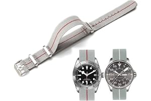 Niziruoup Uhrenarmbänder Elastisches Nylon Französischer Fallschirm NATO Nylon Einteiliges Militärersatzband für Männer Frauen Gebürsteter Edelstahl Schnalle Uhrenarmband 18mm 20mm 22mm