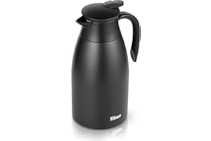 Tiken 2L Caraffa Termica per il Caffè da, Brocca Isolante in Acciaio Inossidabile per il Caffè, Tè e altre Bevande Calde e Fredde
