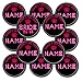 Produktbild Set von 12 + personalisierbar Neon Lights Hen Party Pin Badges – 50 mm, Mehrfarbig, 12 Badges
