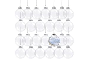 Kingrol Paquete de 30 Bolas de plástico Transparentes, rellenables, de 8 cm, para proyectos de Manualidades, Navidad, Bodas, Fiestas, decoración del hogar