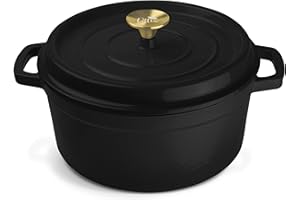 ‎OTTIA OTTIA Gusseisen Topf, 3-lagige Emaille, 26cm groß, 5 Liter. Bräter, Schmortopf mit Deckel, Gusseisen Bräter, Bräter Induktion, Emaille Topf, Bratentopf, Brottopf. mit Garantie und Zubehör aus Hamburg