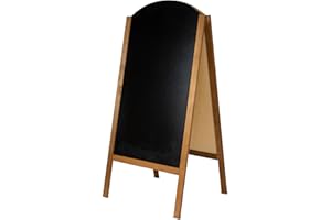 CASHDISPLAY - Pizarra Caballete Doble Cara 61x130,5cm | Pizarra Negra para Tiza y Rotulador | Soporte Publicitario para Hostelería, Bares, Tiendas | Pizarras Plegables Interior y Exterior