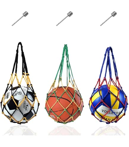Dcas Ballsack – Tragbare Netztasche Aus Oxford-Gewebe – 16 Liter Fassung – Mit Kordelzug, Haken & 2 Luftnadeln – Für Basketball, Fußball & Mehr