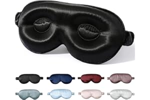 ZIMASILK Adjustable Silk Contour Sleep Mask, 100% 22 Momme Mulberry Silk Eye Mask, Designed for Long Lashes and Eyelash Extensions, Comfortable Eye Sleeping Mask with Pure Silk Filler (Black)