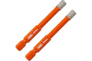 BGTEC Brocas de Diamante en Seco con Vástago Hexagonal de Cambio Rápido para Baldosas de Porcelana, Mármol, Cerámica, Ladrillo, 2 piezas de Diámetro 6 mm