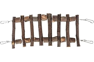 BEUFEE Kleintierleiter, Haustierprodukte, Vogelleiter, Haustier-Kletterleiter, Vogelleiter Für Käfig Holz Treppe Klettern Aktivität Anlage Vogelkäfigleiter Papagei Brücke Für Papageien(60CM)