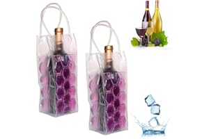 COLDCHILL Bolsa de vino helado, enfriador de botellas para champán rojo, blanco o espumoso. Juego de 2 (bolsa de vino morada)