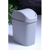 Bev Kitchen Mini Pratik Kapaklı Banyo Ve Mutfak Tezgah &Uuml;st&uuml; &Ccedil;&ouml;p Kovası Ev Ofis &Ccedil;&ouml;p Kutusu 2,5 Lt GRİ 18 x 23