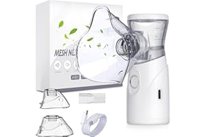 LTTORJF Nebulisateur Inhalateur Pour Adultes Et Enfants, Respiratoire Aerosol Rechargeable USB-C Portable Silencieux Enfants 2 Masques Et Embout Buccal Automatique D'aérosol Ultrasonique
