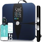 Lepulse Bioimpedance Scales 8 Electrodes, Digital Rechargeable Body and Muscle Fat Scale with Large Screen, Precision Bathroo