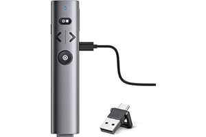 ‎HELLCOOL HELLCOOL USB C Presenter, 2.4 GHz Kabellose Presenter mit Laserpointer, Wiederaufladbare Rot Pointer für Präsentationen, Laserpointer Präsentation für Windows/Mac/PowerPoint/Keynote/Google Slides/PDF