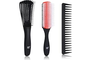 OEH Spazzola Districante per Capelli Ricci, Spazzole per Capelli per Donna Uomo o Bambino Capelli Neri Naturali, Spazzola Districante per Capelli Naturali 3/4abc