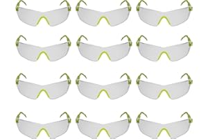 Baymax S-300 Pack of 12 Protective Safety Glasses Clear Eye Protection Safety Anti-Fog Scratchproof Wrap-Around Lenses CE Certified EN 166 Compliant
