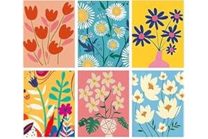 LPPR 6 Pack 5D Diamond Art Kits for Adults- DIY Easy Flowers Diamond Painting Kits for Beginners, Full Drill Painting by Diamond Dots Arts and Crafts for Home Wall Decor 25x35cm