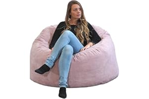 bananair - Puff Salón de Terciopelo Acanalado - Suave y Confortable - Puff Pera con Relleno de Espuma Incluido, Óptimo Apoyo para la Espalda - Bean Bag, Sofa Puff Gigante (100 cm, Rosa)