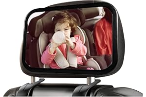OSKUGLIN Babyautospiegel, Baby Autospiegel,Rücksitzspiegel für Babys,Spiegel Auto 360° schwenkbar, rücksitz Verstellbare elastische Riemen,Rückspiegel für Kindersitz und Babyschale