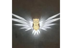 RUDFUZ 3D Animals LED Wall Light Magical Owl Resin Night Light 3D Printed Night Owl Wall Decoration Wall Light Battery Operated for Bedroom Living Room Stairway Hallway Kitchen Pub Cafe(Without Battery )