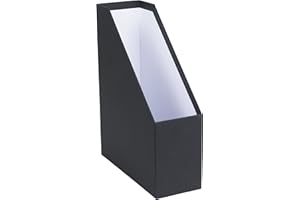 BIGSO BOX OF SWEDEN Viktoria segregator stojący z etykietą z opisem – organizer na czasopisma z płyty pilśniowej i papieru – segregator stojący na akta, dokumenty lub czasopisma – ciemnoszary