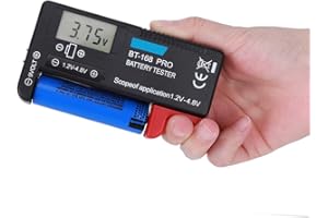 LUQEEG Probadores de Batería BT‑168pro, Probador de Batería Digital para AAa Aa C D 9 V 1,5 V, Comprobador de Batería Doméstico para Pilas de Botón Pequeñas