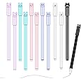 SWoob 12pcs Kawaii Cat Pens Black Cute Gel Pen Ink Stationery Writing Pen Set for Office Supplie School Student Stationary 0.5mm