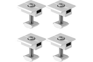 QWORK 4 stycken solcellsklämmor av aluminiumlegering, mittklämmor, för fastsättning av solpanel, 30 mm
