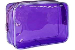 TotePrint Transparente PVC-Kulturbeutel in 1 leuchtenden Farben, große Kapazität (violett - 1PCS)