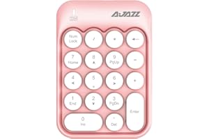 FELiCON x AJAZZ AK18 Tastierino numerico a 18 Tasti, Compatto, Portatile, Silenzioso, per Windows, iMac MacBook e Computer Portatile, Desktop PC Portatile, Tipo di immissione Dati(Bianco rosa)