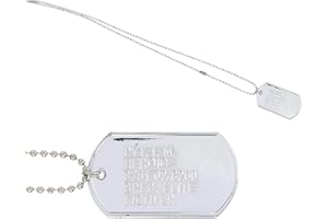 HENBRANDT Military Dog Tag Necklace with 75cm Ball Chain Stainless Steel ID Tag WW2 Special Forces US Army Soldier Cosplay Prop Action Hero Fancy Dress Accessory for Men and Women