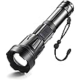 ASORT LED Torch Extremely Bright 40,000 Lumens, USB Rechargeable, 36 Cores LED, IPX67 Waterproof, Rechargeable Zoomable Torch for Camping, Hiking and Emergency Use (26650 Battery)